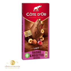 COTE D'OR LAIT NOISETTES & RAISIN 180 G